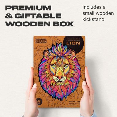 Mysterious Lion 106 Piece Shaped Wooden Jigsaw Puzzle Image 3