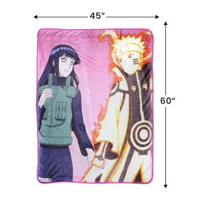 Naruto Shippuden Hinata &amp; Naruto Glitter Throw Blanket Image 1