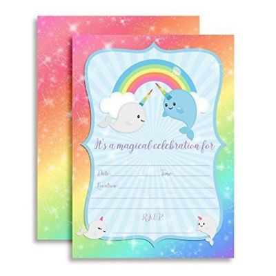 Narwhal Invitations 40pc. by AmandaCreation Image 1