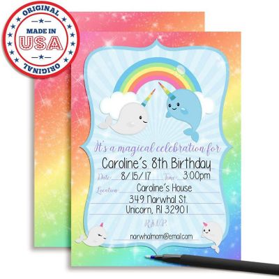 Narwhal Invitations 40pc. by AmandaCreation Image 1