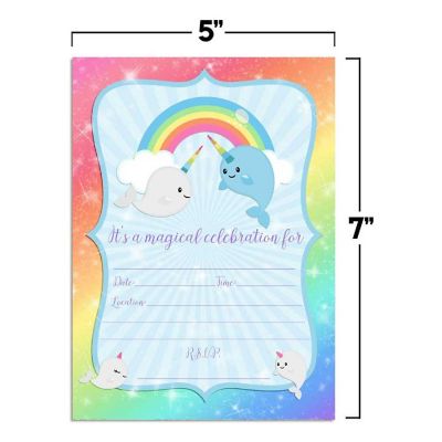 Narwhal Invitations 40pc. by AmandaCreation Image 3