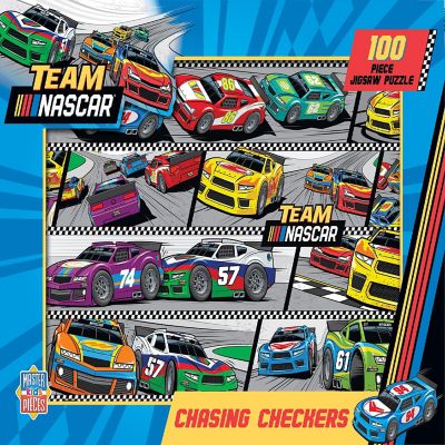 NASCAR - Chasing Checkers 100 Piece Jigsaw Puzzle Image 1