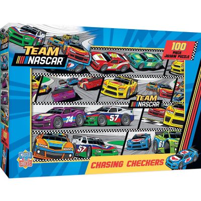 NASCAR - Chasing Checkers 100 Piece Jigsaw Puzzle Image 1