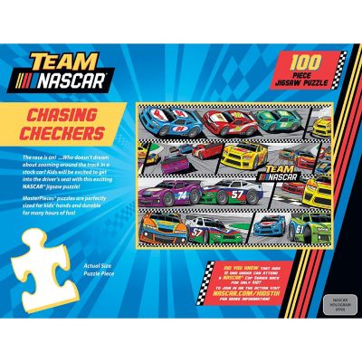 NASCAR - Chasing Checkers 100 Piece Jigsaw Puzzle Image 3