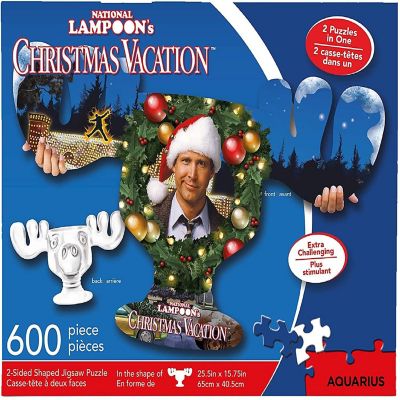 National Lampoon's Christmas Vacation Moose Mug & Collage 600 Piece 2 Sided Die Cut Jigsaw Puzzle Image 1