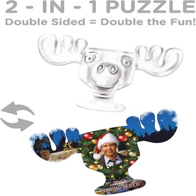 National Lampoon's Christmas Vacation Moose Mug & Collage 600 Piece 2 Sided Die Cut Jigsaw Puzzle Image 2