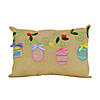 National Tree Company 10"x18" Burlap Easter Egg Pillow Image 1