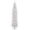 National Tree Company 12 ft. Kingswood White Fir Pencil Tree with Clear Lights Image 1