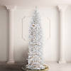National Tree Company 12 ft. Kingswood White Fir Pencil Tree with Clear Lights Image 1