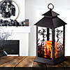 National Tree Company 12&quot; Halloween Lantern with LED Lights, Carved Images of Witches, Haunted House Image 1