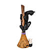 National Tree Company 13 in. Halloween Black Cat Climbing Broom Image 1