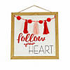National Tree Company 13" Valentines "Follow Your Heart" Sign Hanging Wall Image 1