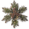 National Tree Company 14 in. Glittery Bristle Pine Snowflake with Battery Operated Warm White LED Lights Image 1