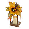 National Tree Company 14 in. Sunflower and Burlap Bow Decorated Harvest Lantern Image 1