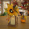 National Tree Company 14 in. Sunflower and Burlap Bow Decorated Harvest Lantern Image 1