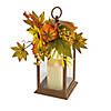 National Tree Company 14 in. Sunflower and Pumpkin Decorated Harvest Lantern Image 1