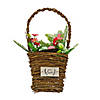 National Tree Company 15" Brown Hanging Floral Basket Image 1