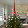 National Tree Company 15" Burgundy and Gold Glass Christmas Tree Topper Image 1