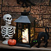 National Tree Company 16&quot; Halloween Lantern with LED Lights, Carved Images of Ghosts and Cobwebs Image 1