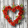 National Tree Company 16" Valentine Heart Rose D&#233;cor Image 1
