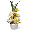 National Tree Company 17" Potted Daisy & Rose Flowers Image 1