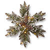 National Tree Company 18 in. Glittery Bristle Pine Snowflake with Battery Operated Warm White LED Lights Image 1