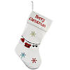 National Tree Company 18 in. White Merry Christmas Stocking with Snowflakes Image 1