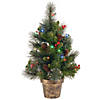 National Tree Company 2 ft. Crestwood Spruce Tree with Battery Operated Multicolor LED Lights Image 1