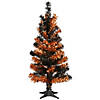 National Tree Company 2 ft. Tinsel Tree, Black, Orange Image 1