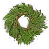 National Tree Company 22" Artificial Fresh Evergreen Branch Christmas Wreath, Cedar, Juniper, and Noble Fir Tips Decorated with Wicker Balls, Stars, Bamboo and Thistles Image 4