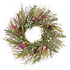 National Tree Company 22" Fern Garden Wreath with Poppies and Cones Image 1