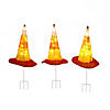 National Tree Company 23 in. Pre-Lit Candy Corn Witch&#8217;s Hat Garden Stakes Image 2