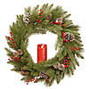 National Tree Company 24" Bristle Berry Wreath with Single Candle Image 1