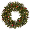 National Tree Company 24" Crestwood&#174; Spruce Wreath with Clear Lights Image 1