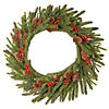 National Tree Company 24" Dorchester Fir Wreath with Battery Operated LED Lights Image 1