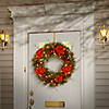 National Tree Company 24" Hydrangea Wreath with Battery Operated Warm White LED Lights Image 1