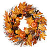 National Tree Company 24 in. Maple Leaf and Pumpkins Wreath Image 1