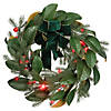 National Tree Company 24" Magnolia Mix Pine Wreath with LED Lights and Bow Image 1