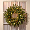 National Tree Company 24" Pre-Lit Artificial Christmas Wreath, Norwood Fir with Twinkly LED Lights, Plug in Image 1
