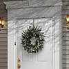 National Tree Company 24" Pre-Lit Artificial Christmas Wreath, Snowy Morgan Spruce with Twinkly LED Lights, Plug in Image 1