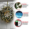 National Tree Company 24" Pre-Lit Artificial Christmas Wreath, Snowy Morgan Spruce with Twinkly LED Lights, Plug in Image 4