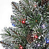 National Tree Company 24" Pre Lit Artificial Shrub, Glittery Bristle Pine, Decorated with Frosted Branches, Pine Cones, Twinkly LED Lights, Includes Stylish Black Base, Plug In, Christmas Collection Image 2