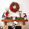 National Tree Company 26&quot; Artificial Colonial Christmas Wreath with Red Poinsettia Red Berries, Pre-Lit with White LED Lights, Battery Operated Image 1