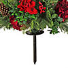National Tree Company 28" Pre Lit Artificial Urn Filler, Vienna Waltz, Decorated with Red Flower Blooms, Red Berry Clusters, Pine Cones, Warm White LED Lights, Battery Powered, Christmas Collection Image 3