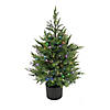 National Tree Company 3 ft. Cypress Topiary in Black Plastic Nursery Pot with 100 RGB LED Lights-UL- A/C Image 3