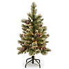 National Tree Company 3 ft. Glittering Pine Pencil Slim Tree with Clear Lights Image 1