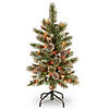 National Tree Company 3 ft. Glittering Pine Pencil Slim Tree with Multicolor Lights Image 1
