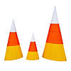 National Tree Company 3-Piece Pre-Lit Candy Corn Cones Image 1