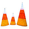 National Tree Company 3-Piece Pre-Lit Candy Corn Cones Image 1