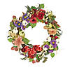 National Tree Company 30 in. Harvest Serenity Floral and Pumpkins Wreath Image 1